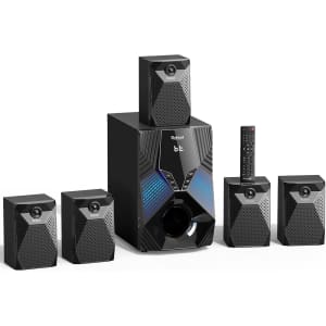 Bobtot 1000W 5.1/2.1-Channel Wireless Surround Sound System: $159.99