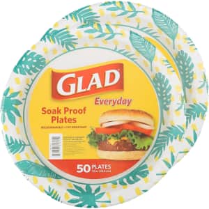Glad 10" Disposable Paper Plates 100-Count: $11.34