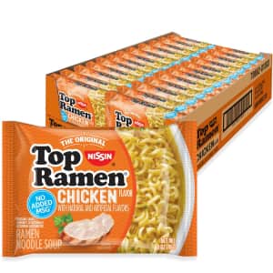 Nissin Top Ramen Chicken Ramen Noodle Soup 24-Pack: $4.18 via Sub & Save