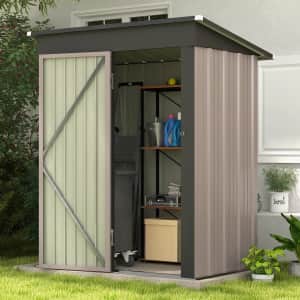 5 x 3 ft. Metal Storage Shed w/ Sloped Roof & Lockable Door: $114 5 x 3 ft. Metal Storage Shed w/ Sloped Roof & Lockable Door: $114