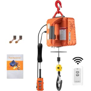 Vevor 1500W Portable Electric Winch: $97
