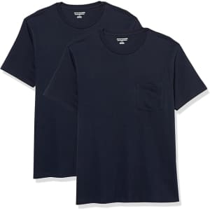 Amazon Essentials Men's Slim Fit Crewneck T-Shirt 2-Pack: $5.16