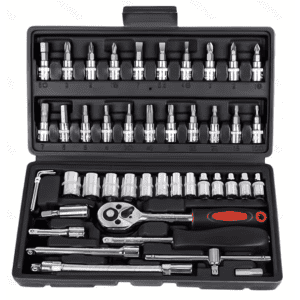 46-Piece Drive Socket Ratchet Wrench Set: $8.96