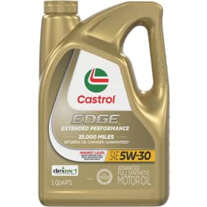 Castrol Edge Extended Performance 5W-30 Advanced Full Synthetic Motor Oil 5-Quart Bottle: $26
