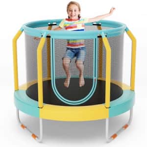 Costway Kids' 48" Mini-Trampoline with Enclosure: $76