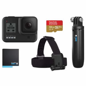 GoPro HERO8 Black Retail Bundle with Accessories: $293.00