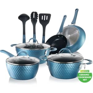 NutriChef 11-Piece Pots and Pans Set: $51