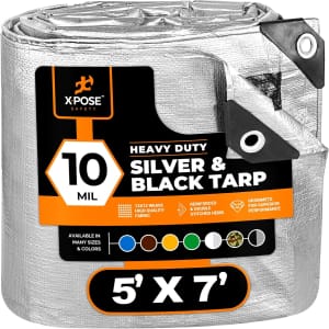 5x7ft Heavy Duty Poly Tarp: $7.34