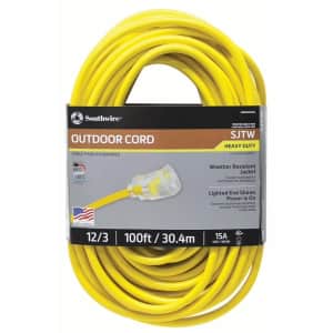 Southwire 100-Foot 15A SJTW Electrical Extension Cord: $57
