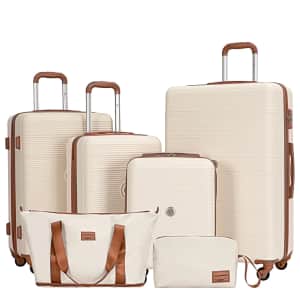 Travelhouse 6-Piece Hardside Luggage Set: $65.61