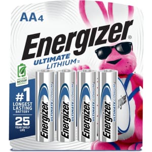 Energizer AA Ultimate Lithium Batteries 4 Pack: 2 for $16 w/ Sub & Save Energizer AA Ultimate Lithium Batteries 4 Pack: 2 for $16 w/ Sub & Save