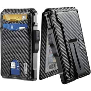 Umoven Men's Slim Leather RFID-Blocking Wallet: $14 w/ Prime