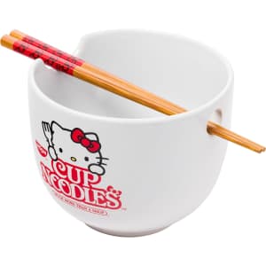 Silver Buffalo Hello Kitty Cup Noodles Ceramic Ramen Bowl w/ Chopsticks: $9.99