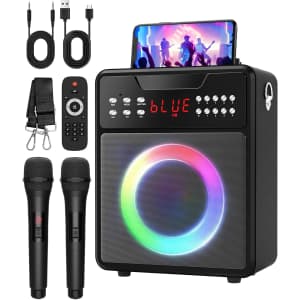 NBKLS Karaoke Machine with 2 Wireless Microphones: $30 w/ Prime NBKLS Karaoke Machine with 2 Wireless Microphones: $30 w/ Prime