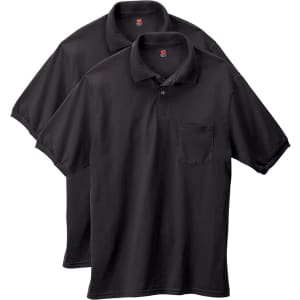 Hanes Men's Jersey Pocket Polo 2-Pack: $10