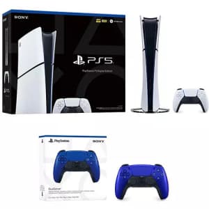 Sony PlayStation 5 Digital Edition Slim Console w/ Extra Controller: $450