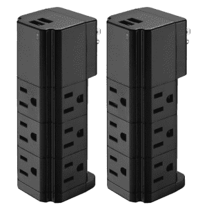 Lax Gadgets 9-Outlet USB Swivel Surge Protector 2-Pack: $25