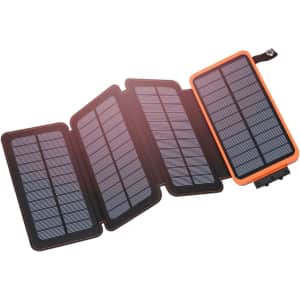 Hiluckey USB C 25000mAh Portable Solar Power Bank: $28