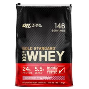 Optimum Nutrition Gold Standard 10-lb. Whey Protein: $89.77 via Sub. & Save Optimum Nutrition Gold Standard 10-lb. Whey Protein: $89.77 via Sub. & Save