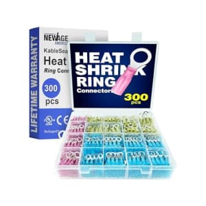 New Age America 300-Piece Heat Shrink Ring Connector Kit: $12