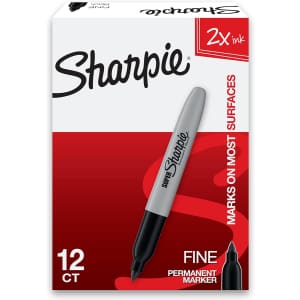 Sharpie Super Sharpie Fine Point Permanent Markers 12-Pack: $5
