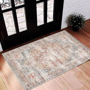2x3-Foot Light Cyan and Light Red Area Rug: $9.43