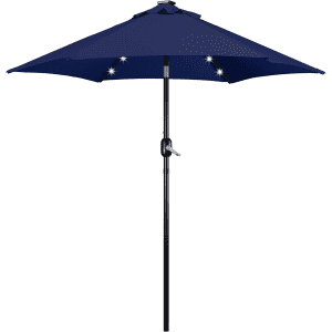 Yaheetech 7.5-Foot Solar Patio Umbrella w/ LED Lights: $39.99