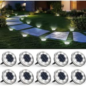 Solpex Outdoor Waterproof Solar Ground Light 10-Pack: $12 w/ Prime