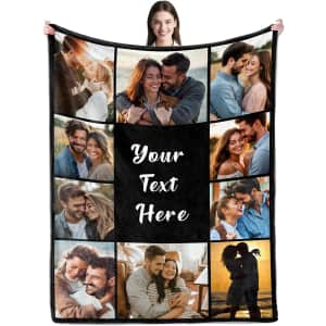 MTPrints Customizable Fleece Blanket With Photo & Text: From $3.49
