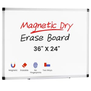 EDX 36" x 24" Magnetic Dry Erase Board: $18