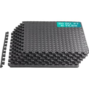 Yes4All 24" Interlocking Exercise Foam Floor Mat 6-Pack: $19
