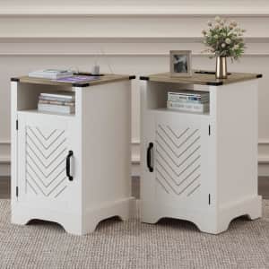 RoyalCraft Farmhouse Nightstand Set w/ Charging Station 2-Pack: $90 RoyalCraft Farmhouse Nightstand Set w/ Charging Station 2-Pack: $90