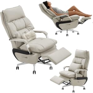 Cotyfly Dual Motor Electric Reclining Office Chair w/ Footrest: $399.99