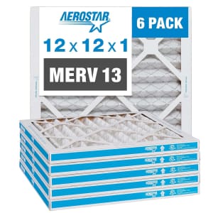 Aerostar 12x12x1 MERV 13 Pleated Air Filter 6-Pack: $10