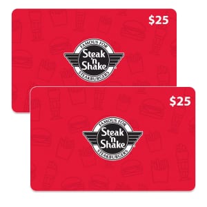 $50 Steak 'n Shake Gift Card at Sam's Club: $38 $50 Steak 'n Shake Gift Card at Sam's Club: $38