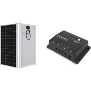 Renogy 100W Solar Panel + 30A Controller Bundle: $82.03