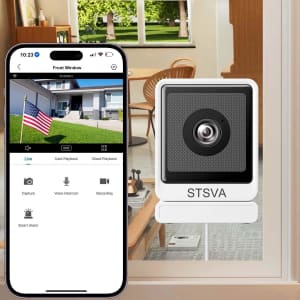 3MP 2K Window Security Camera with Night Vision: $14.99