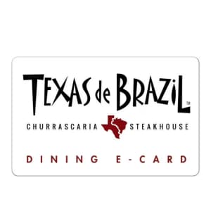 $50 Texas De Brazil Gift Card at Sam's Club: $40 $50 Texas De Brazil Gift Card at Sam's Club: $40
