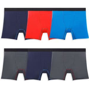 Fruit of the Loom Men's Stretch Boxer Briefs 6-Pack: $13 Fruit of the Loom Men's Stretch Boxer Briefs 6-Pack: $13