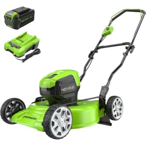 Greenworks 40V 19" Cordless Lawn Mower w/ Battery, Charger: $169