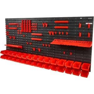 Vevor Wall Mounted 30-Bin Storage Rack System w/ Tool Holders: $39.99