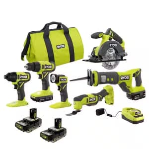 Ryobi ONE+ 18V 6-Tool Combo Kit: $338 Ryobi ONE+ 18V 6-Tool Combo Kit: $338