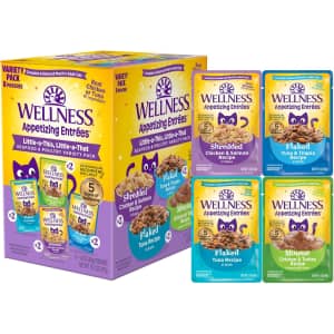 Wellness Appetizing Entrées Wet Cat Food Pouch 8-Pack: $4.96 via Sub & Save