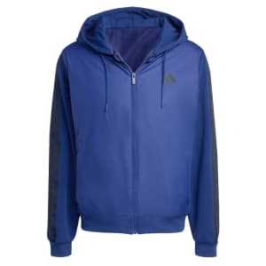 adidas Men's Essentials Climawarm 3-Stripes Insulated Hooded Hybrid Jacket: $35