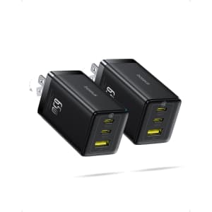 Baseus 2 Pack 65W USB C Charger Block, 3-Port: $29.99