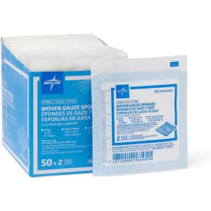 Medline Sterile 8-Ply Gauze Sponge 100-Pack: $5