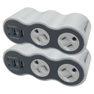 360 Electrical PowerCurve Mini 2-Outlet Rotating Surge Protector 2-Pack: $13 360 Electrical PowerCurve Mini 2-Outlet Rotating Surge Protector 2-Pack: $13