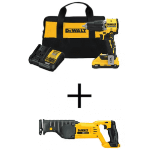 DeWalt ATOMIC 20V Cordless 1/2" Hammer Drill w/ DeWalt Reciprocating Saw: $169 DeWalt ATOMIC 20V Cordless 1/2" Hammer Drill w/ DeWalt Reciprocating Saw: $169
