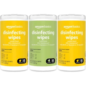 Amazon Basics Disinfecting Wipes 85ct 3-Pack: $9.31 via Sub & Save Amazon Basics Disinfecting Wipes 85ct 3-Pack: $9.31 via Sub & Save