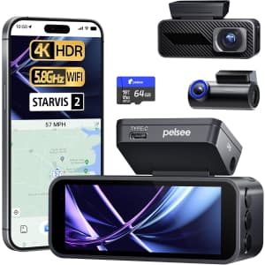 Pelsee P1 Pro 4K Dual Dual Dash Cam: $76.79